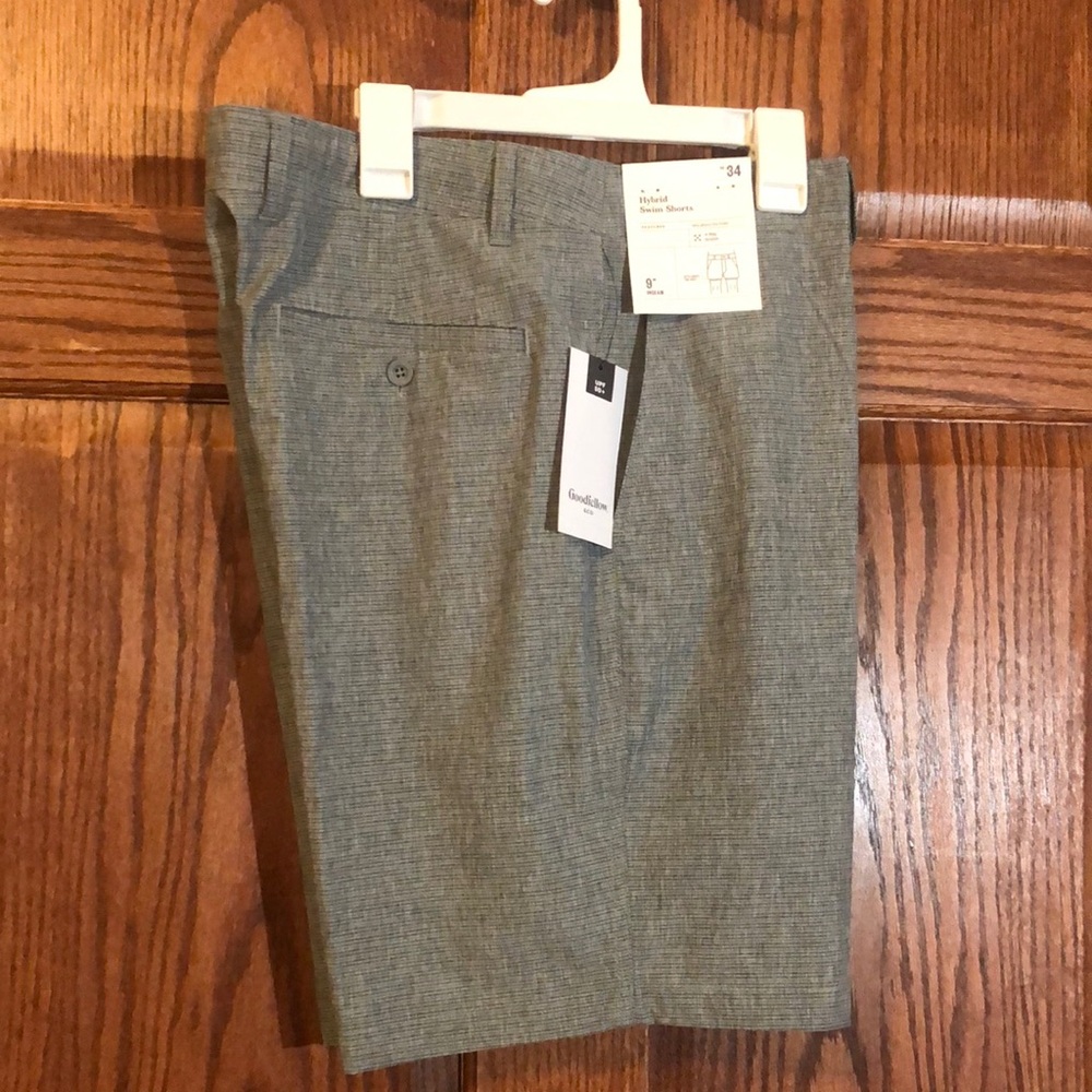 Gray Flat Front Men Shorts
